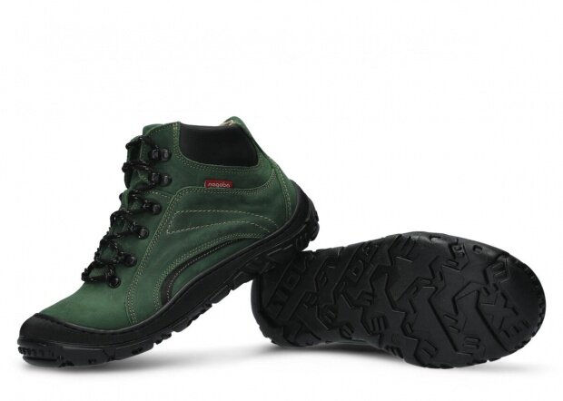 Kotníkové trekové boty NAGABA 258 zelená crazy kožené