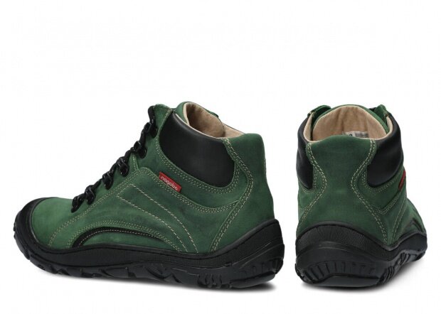 Kotníkové trekové boty NAGABA 258 zelená crazy kožené