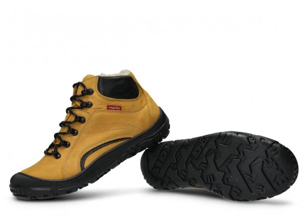 Kotníkové trekové boty NAGABA 258 žlutá crazy kožené