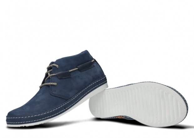 Kotníkové boty NAGABA 398 tmavě modrá samuel kožené