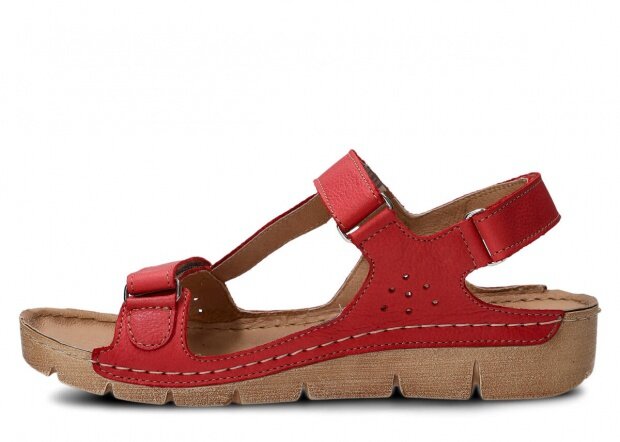 Dámské sandály NAGABA 306 červená rustic kožené