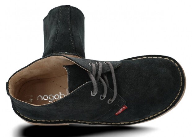 Kotníkové boty NAGABA 082 grafitová velur kožené