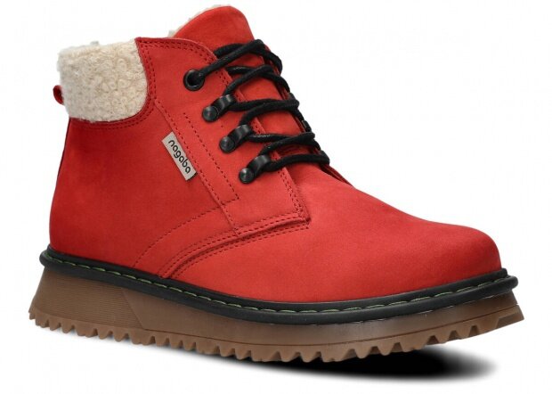Kotníkové boty NAGABA 602 červená samuel koža