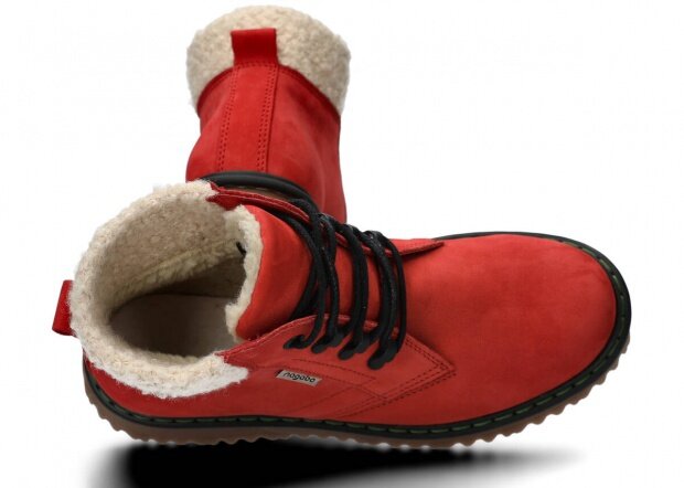 Kotníkové boty NAGABA 602 červená samuel koža