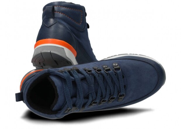 Kotníkové boty NAGABA 603 tmavě modrá samuel koža