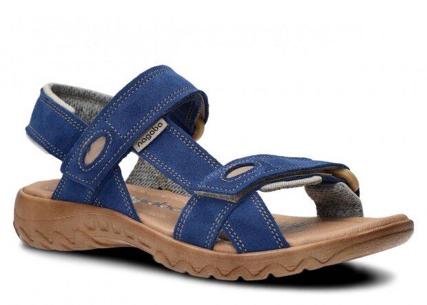 Dámské sandály NAGABA 168 modrá velur rustic kožené