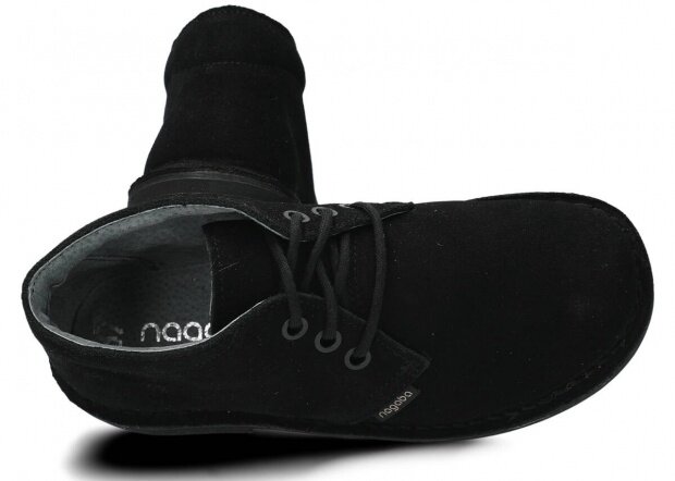 Kotníkové boty NAGABA 074 černá velur kožené