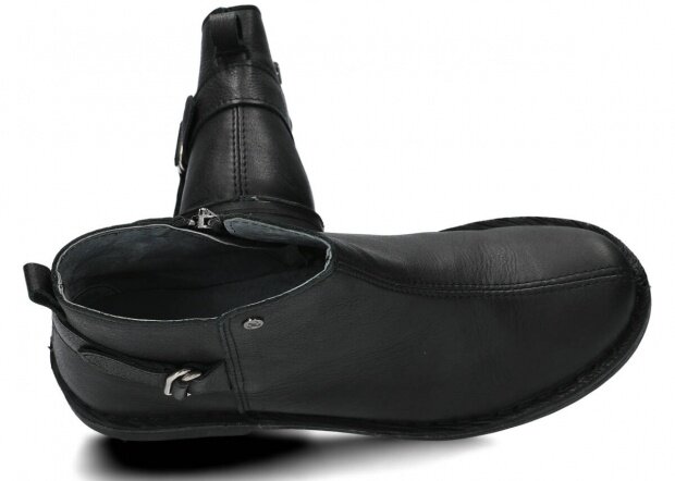 Dámské kotníkové boty NAGABA 086 černá rustic kožené