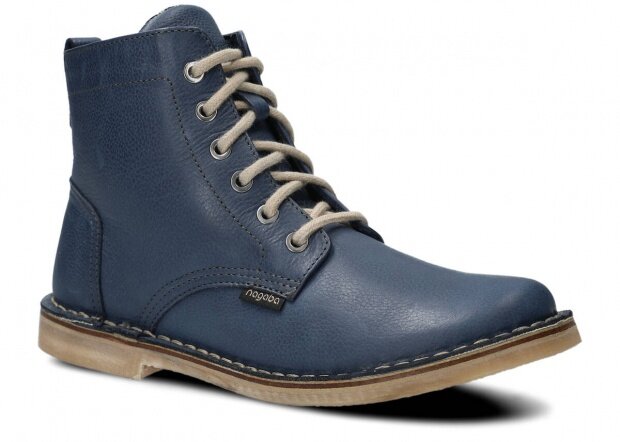 Kotníkové boty NAGABA 087 tmavě modrá rustic kožené
