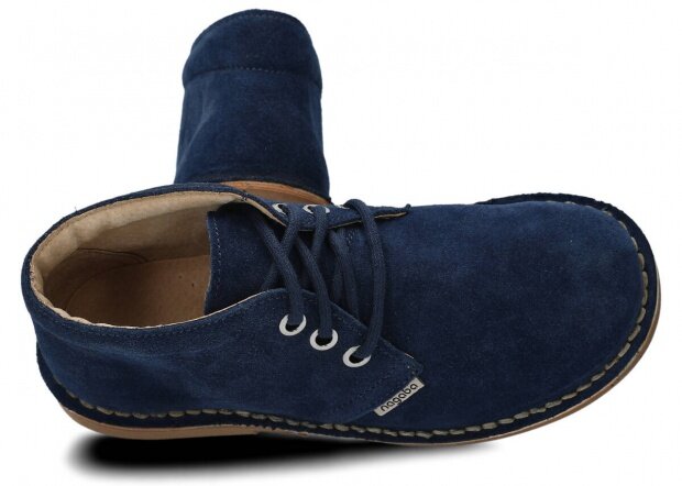 Kotníkové boty NAGABA 074 tmavě modrá velur kožené