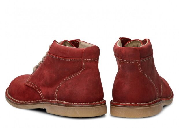 Pánské kotníkové trekové boty NAGABA 076 červená crazy kožené