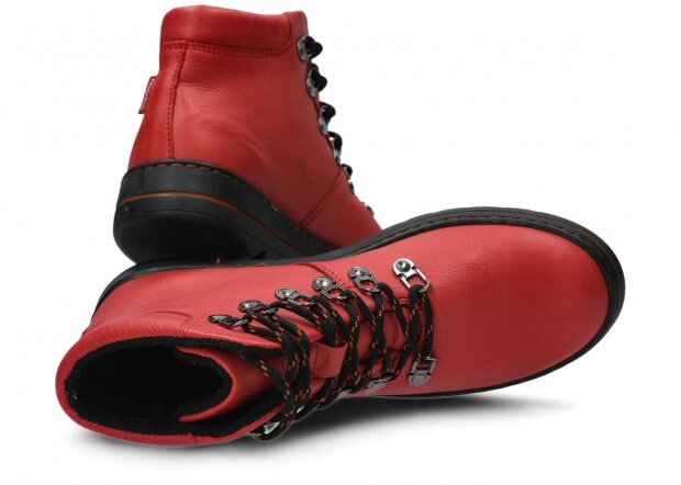 Kotníkové trekové boty NAGABA 281 červená rustic kožené