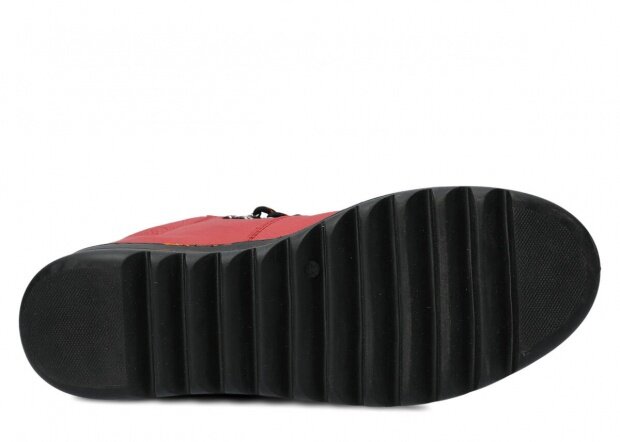 Kotníkové trekové boty NAGABA 281 červená rustic kožené