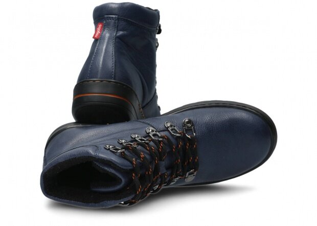 Kotníkové trekové boty NAGABA 281 tmavě modrá rustic kožené