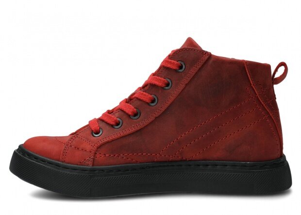 Kotníkové boty NAGABA 252 červená crazy kožené