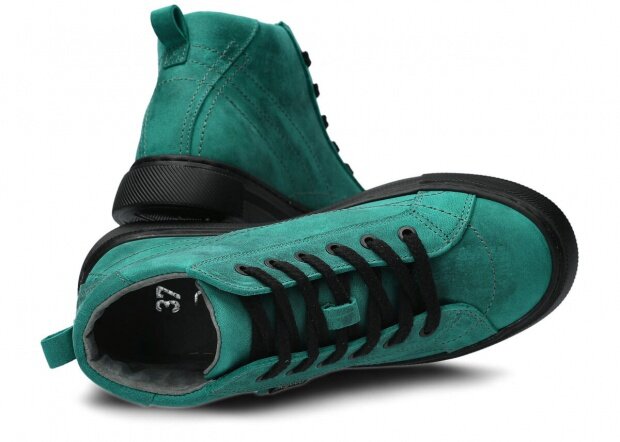 Kotníkové boty NAGABA 252 smaragdová crazy kožené