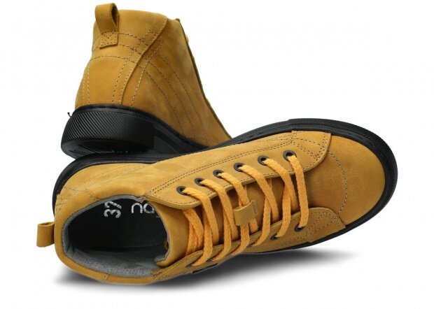 Kotníkové boty NAGABA 252 žlutá crazy kožené