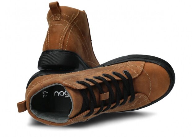 Kotníkové boty NAGABA 252 hnědá crazy kožené