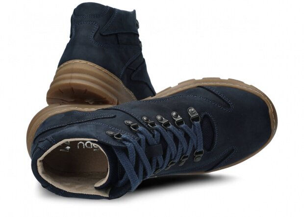 Pánské kotníkové boty NAGABA 404 tmavě modrá crazy kožené