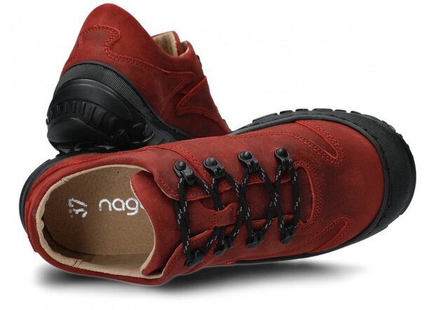 Nízké trekové boty NAGABA 255 červená barka kožené