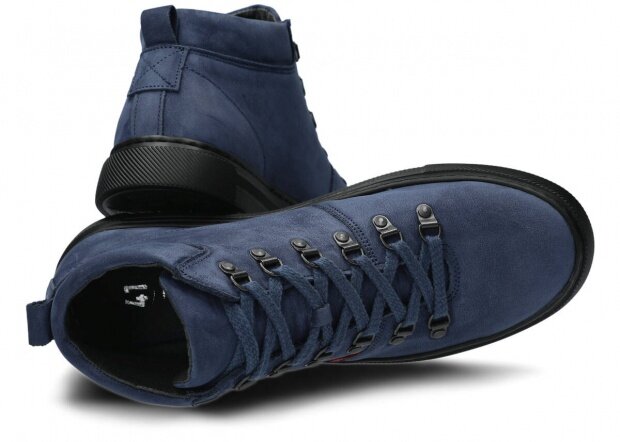 Pánské kotníkové trekové boty NAGABA 4181 tmavě modrá samuel kožené