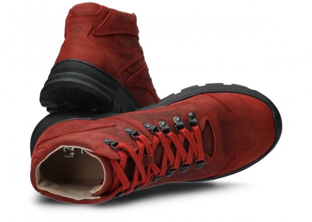 Pánské kotníkové boty NAGABA 404 červená crazy kožené