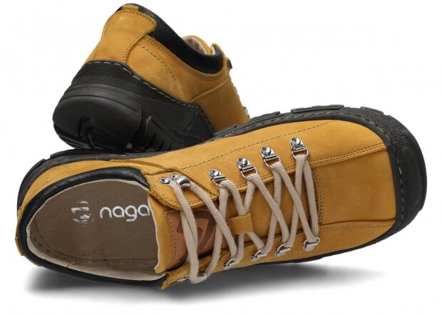 Pánské nízké trekové boty NAGABA 455 HOCZ žlutá crazy kožené