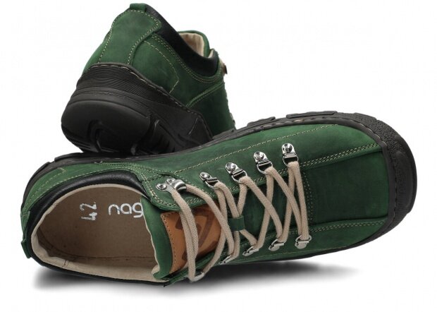 Pánské nízké trekové boty NAGABA 455 HOCZ zelená crazy kožené