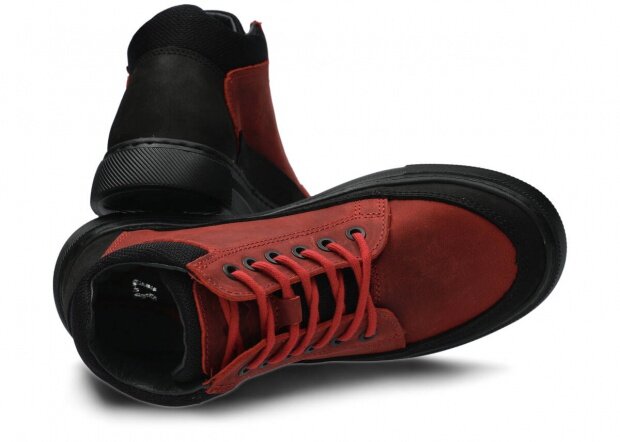 Kotníkové boty NAGABA 610 červená crazy koža