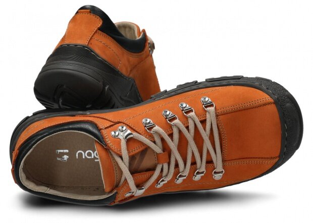 Pánské nízké trekové boty NAGABA 455 HOCZ oranžová campari kožené