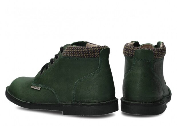 Kotníkové trekové boty NAGABA 079 zelená mrak kožené