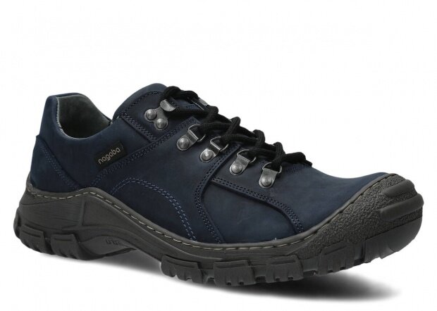 Pánské nízké boty NAGABA 457 tmavě modrá crazy kožené