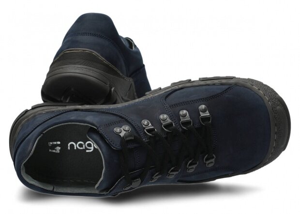Pánské nízké boty NAGABA 457 tmavě modrá crazy kožené