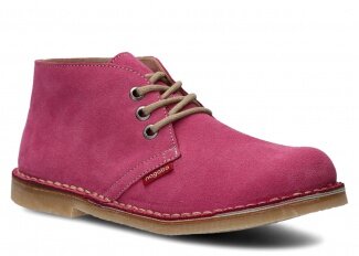 Kotníkové boty NAGABA 082<br /> růžová velur kožené
