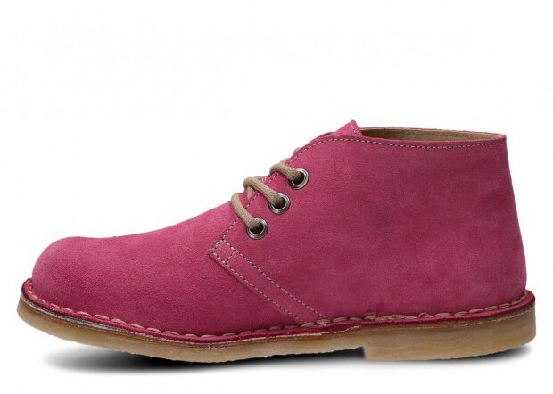 Kotníkové boty NAGABA 082 růžová velur kožené