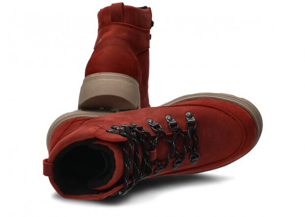 Kotníkové trekové boty NAGABA 287 červená crazy kožené