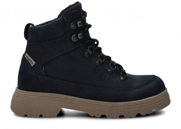 Kotníkové trekové boty NAGABA 287 tmavě modrá crazy kožené