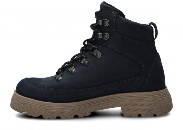 Kotníkové trekové boty NAGABA 287 tmavě modrá crazy kožené