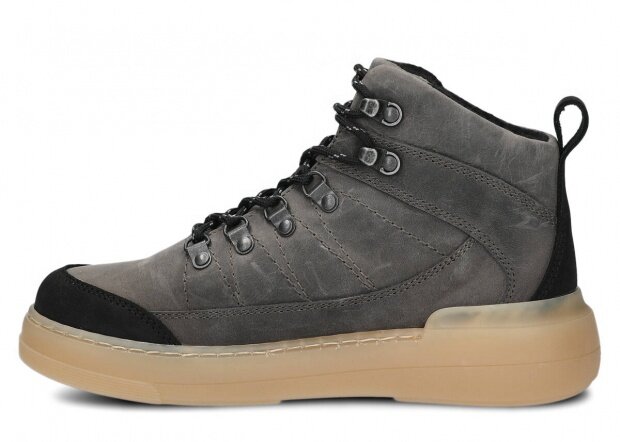 PÁNSKÁ OBUV MODEL 442 GRAFITOVÁ CRAZY + FLEECE - VELIKOST 40