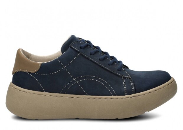 Polobotky NAGABA 016 tmavě modrá crazy kožené