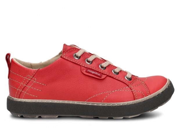 Polobotky NAGABA 243 červená rustic kožené