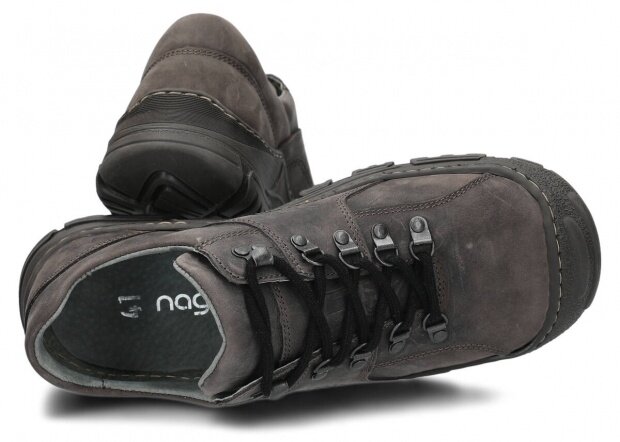 Pánské nízké boty NAGABA 457 grafitová crazy kožené