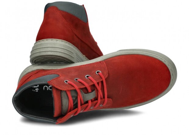 Dámské kotníkové boty NAGABA 468 červená crazy kožené