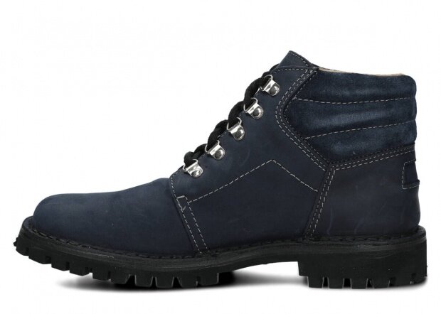 KOTNÍKOVÉ TRAPERKY NAGABA 112 LUCZ TMAVĚ MODRÁ CRAZY KOŽENÉ - 36