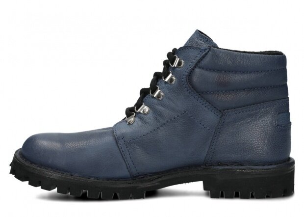 KOTNÍKOVÉ TRAPERKY NAGABA 112 LUCZ TMAVĚ MODRÁ RUSTIC KOŽENÉ + FLEECE - 44