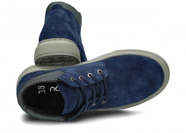 Dámské kotníkové boty NAGABA 615 tmavě modrá velur kožené