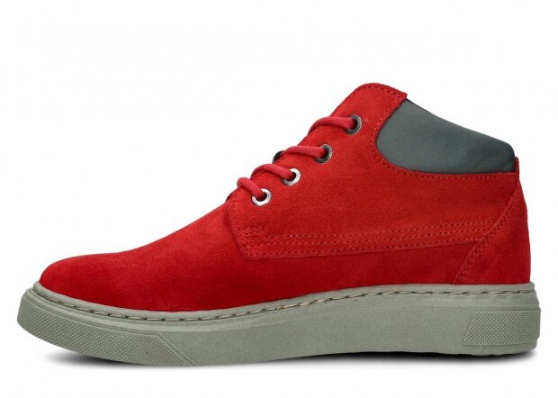 Dámské kotníkové boty NAGABA 615 červená velur kožené