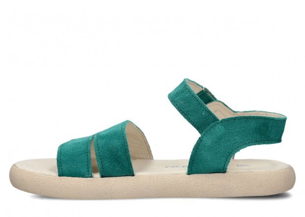 SANDÁLY DÁMSKÉE MODEL 351 AKVAMARÍN VELUR - VELIKOST 36