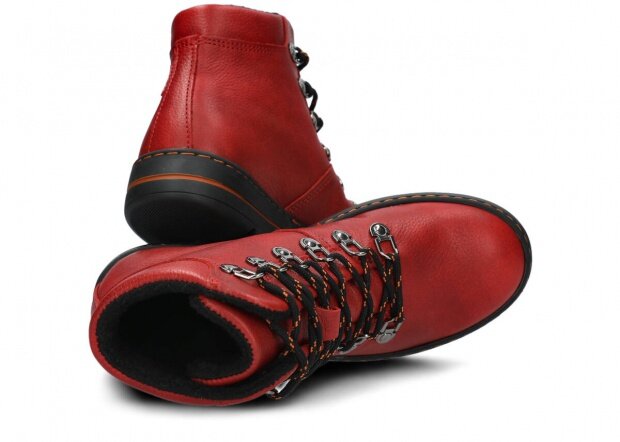 Kotníkové trekové boty NAGABA 281 červená mrak kožené