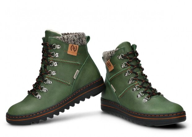Dámské kotníkové boty NAGABA 329 zelená mrak kožené